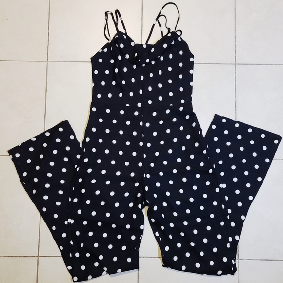 QUINCY BLACK POLKA-DOT JUMPSUIT - Picture 4 of 8
